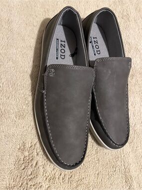 Izod Men's Dark Gray Slip-On Casual Loafers